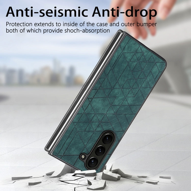 For Samsung Galaxy Z Fold6 Geometric Leather Back Cover Phone Case