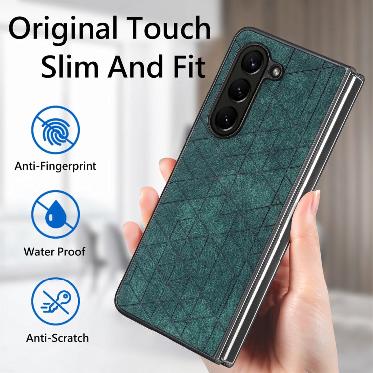 For Samsung Galaxy Z Fold6 Geometric Leather Back Cover Phone Case