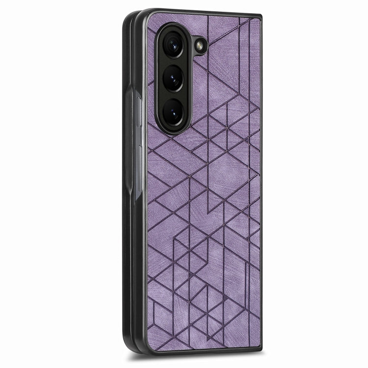 For Samsung Galaxy Z Fold6 Geometric Leather Back Cover Phone Case