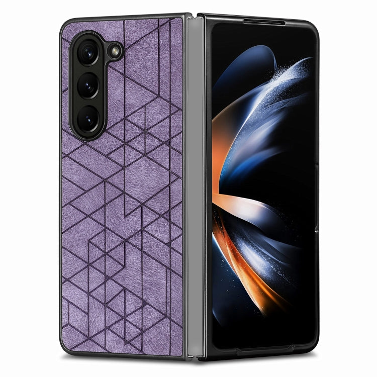 For Samsung Galaxy Z Fold6 Geometric Leather Back Cover Phone Case