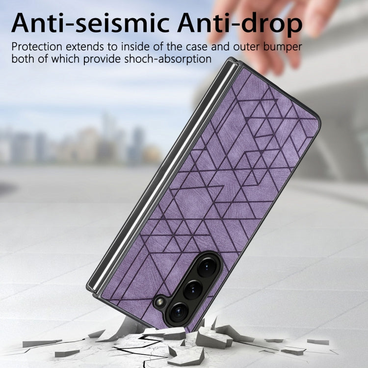 For Samsung Galaxy Z Fold6 Geometric Leather Back Cover Phone Case