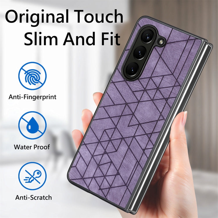For Samsung Galaxy Z Fold6 Geometric Leather Back Cover Phone Case
