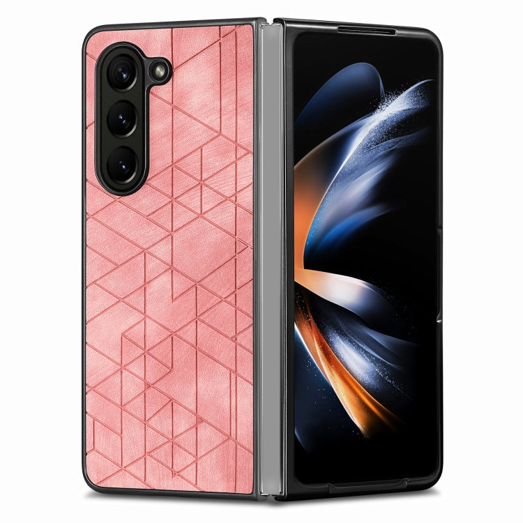 For Samsung Galaxy Z Fold6 Geometric Leather Back Cover Phone Case