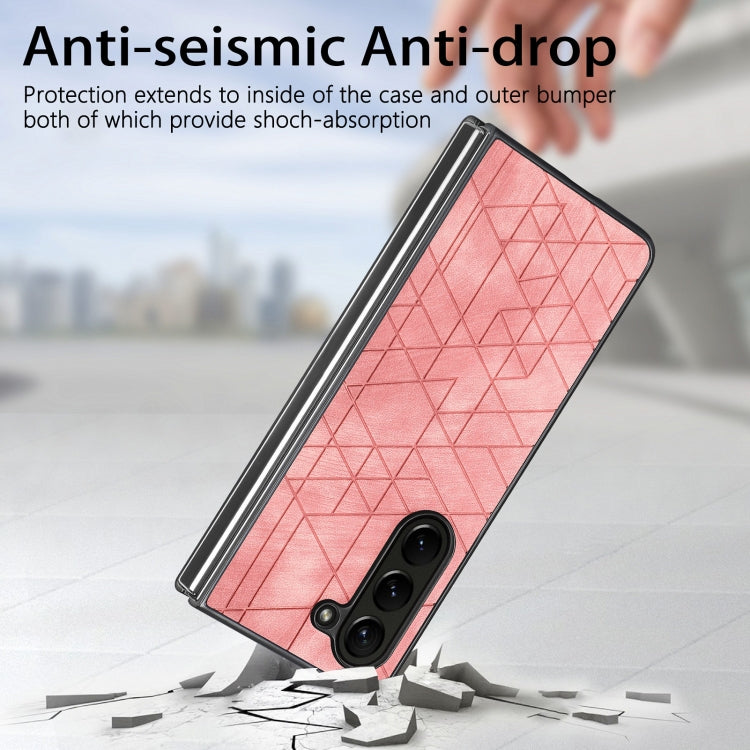 For Samsung Galaxy Z Fold6 Geometric Leather Back Cover Phone Case