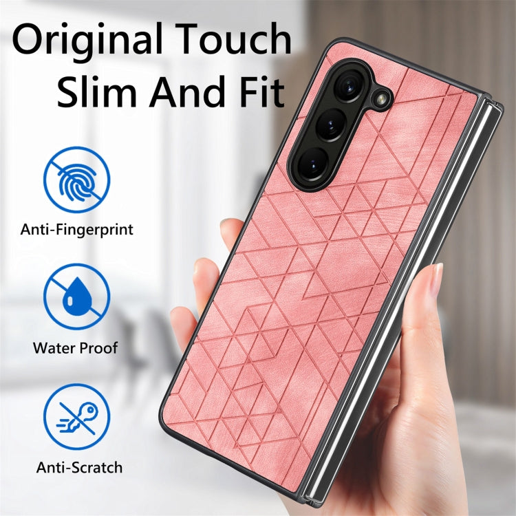 For Samsung Galaxy Z Fold6 Geometric Leather Back Cover Phone Case