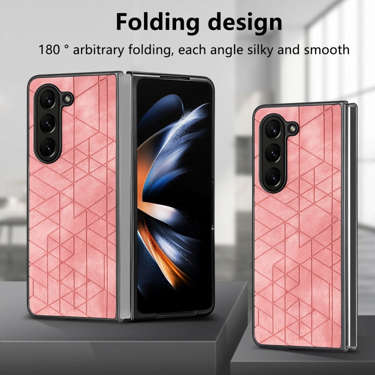 For Samsung Galaxy Z Fold6 Geometric Leather Back Cover Phone Case