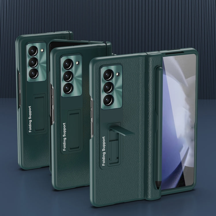 For Samsung Galaxy Z Fold6 Integrated Folding Hinge Leather Phone Case, No Pen