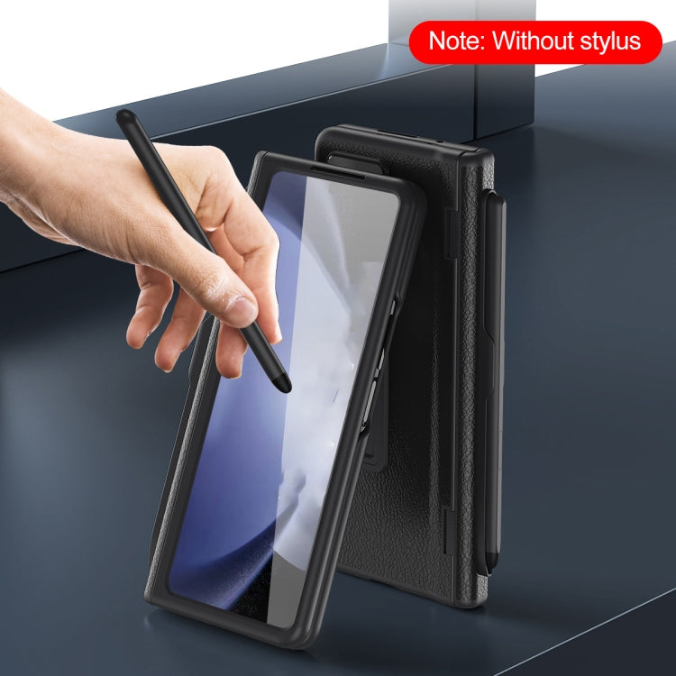 For Samsung Galaxy Z Fold6 Integrated Folding Hinge Leather Phone Case, No Pen