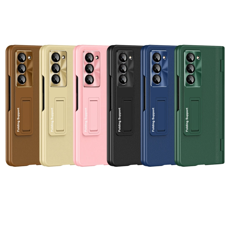 For Samsung Galaxy Z Fold6 5G Shell-membrane Integrated Hinge All-around Leather Folding Phone Case