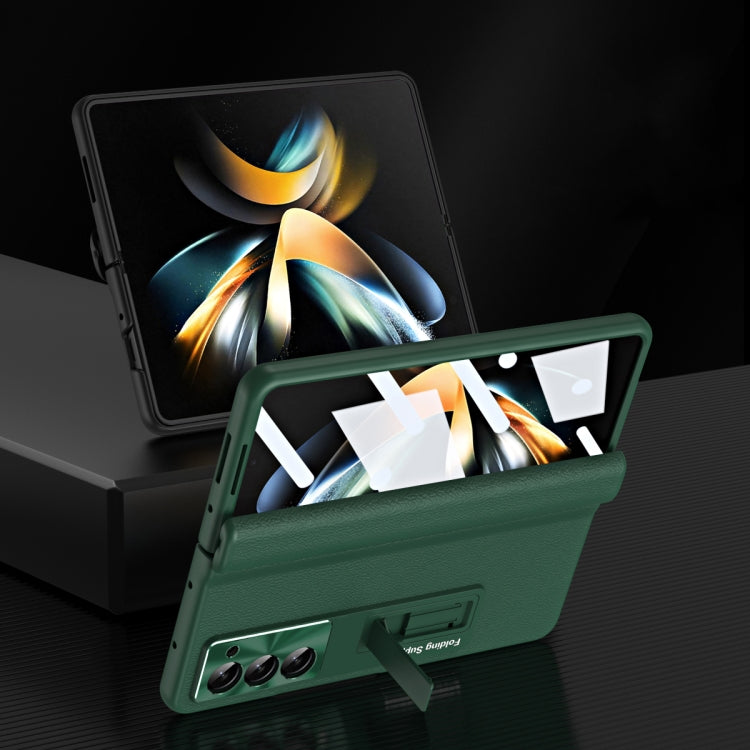 For Samsung Galaxy Z Fold6 5G Shell-membrane Integrated Hinge All-around Leather Folding Phone Case