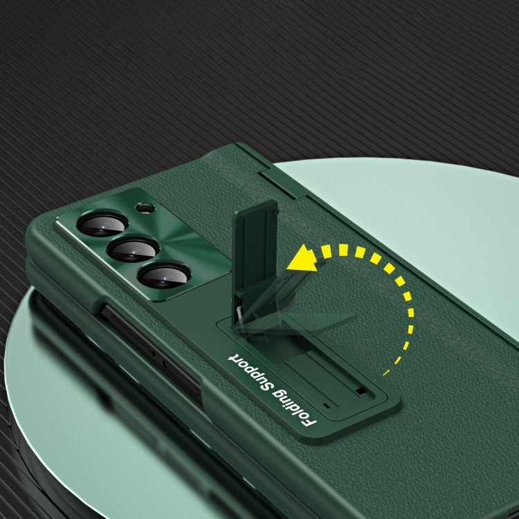 For Samsung Galaxy Z Fold6 5G Shell-membrane Integrated Hinge All-around Leather Folding Phone Case