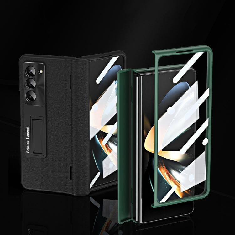 For Samsung Galaxy Z Fold6 5G Shell-membrane Integrated Hinge All-around Leather Folding Phone Case