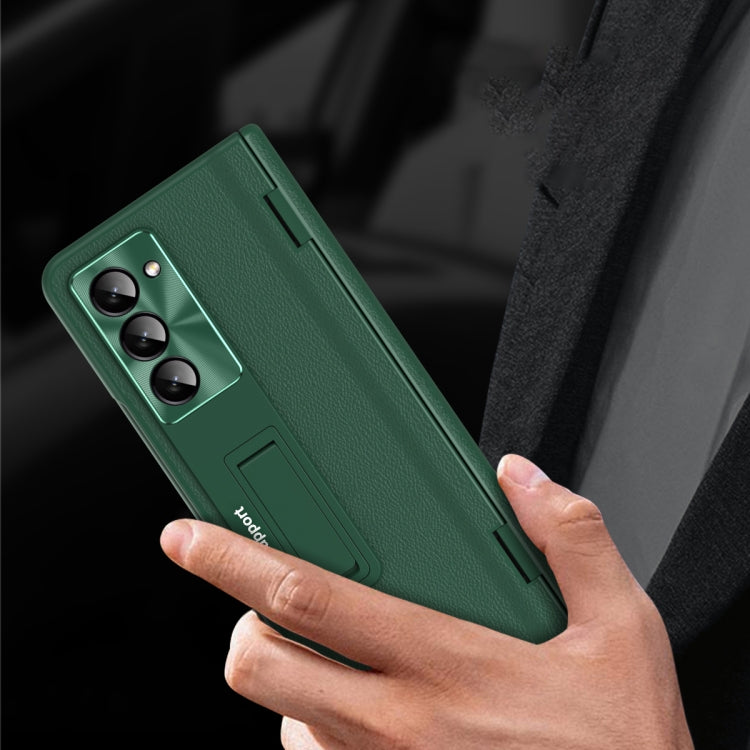 For Samsung Galaxy Z Fold6 5G Shell-membrane Integrated Hinge All-around Leather Folding Phone Case
