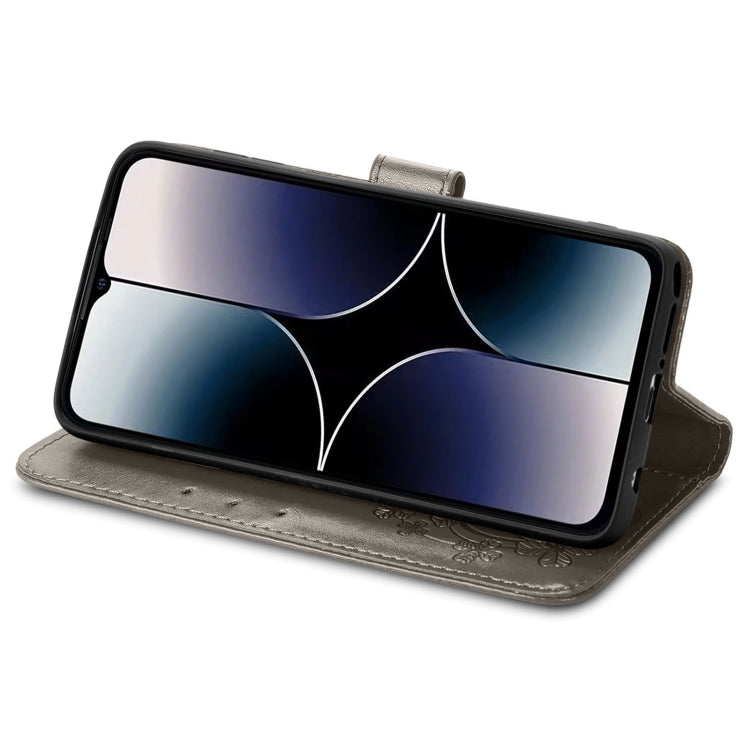 For Ulefone Note 16 Pro Four-leaf Clasp Embossed Buckle Leather Phone Case