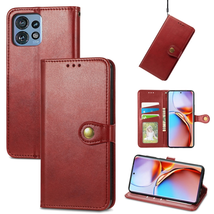 For Motorola Edge 40 Pro Retro Solid Color Buckle Leather Phone Case