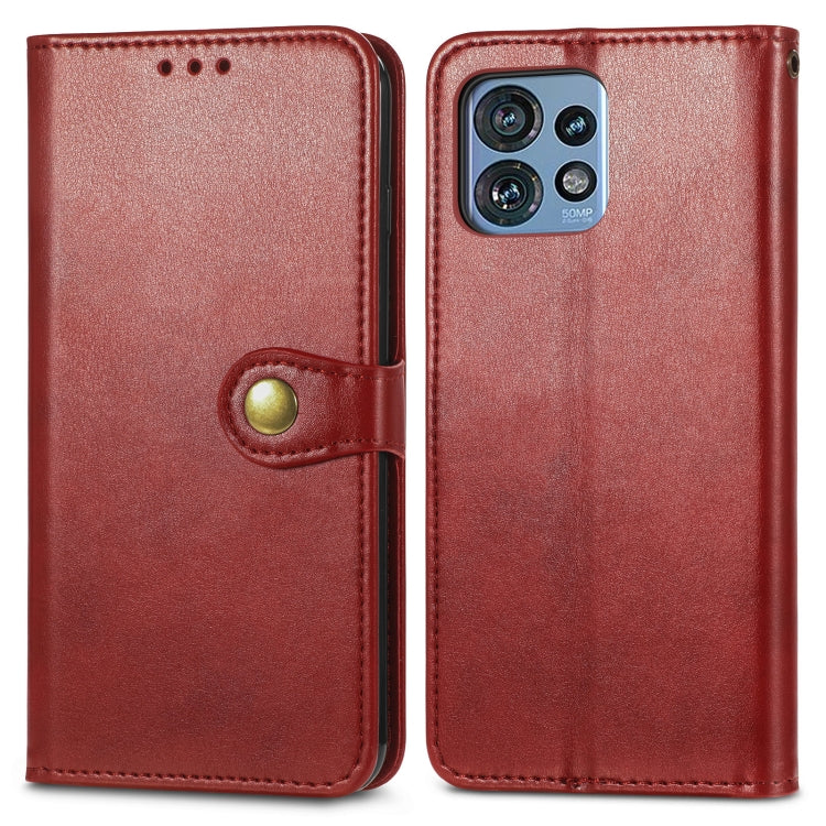 For Motorola Edge 40 Pro Retro Solid Color Buckle Leather Phone Case