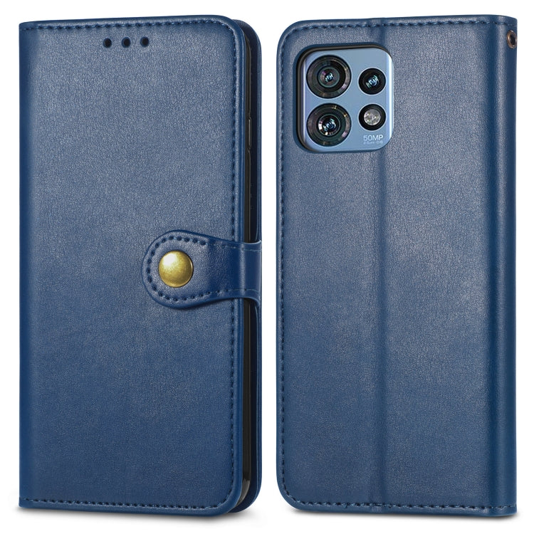 For Motorola Edge 40 Pro Retro Solid Color Buckle Leather Phone Case