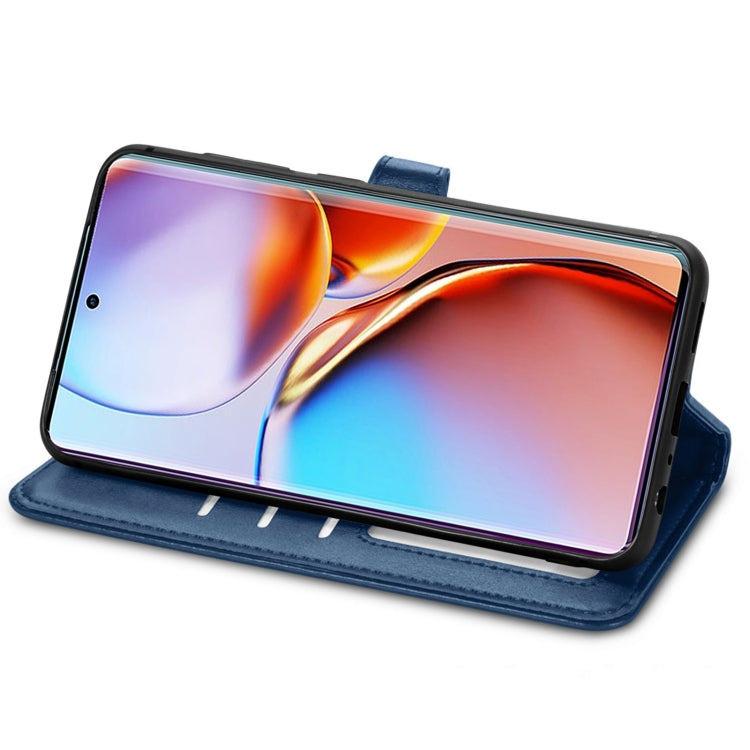 For Motorola Edge 40 Pro Retro Solid Color Buckle Leather Phone Case