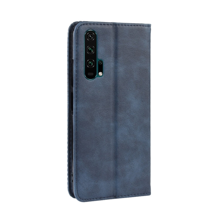 Magnetic Buckle Retro Crazy Horse Texture Horizontal Flip Leather Case for HUAWEI Honor 20pro , with Holder & Card Slots & Photo Frame
