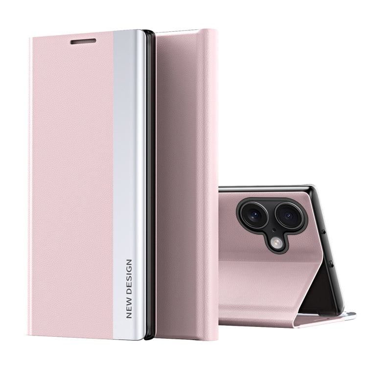 For iPhone 16 Plus Side Electroplated Adsorption Leather Phone Case