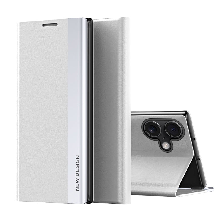 For iPhone 16 Plus Side Electroplated Adsorption Leather Phone Case