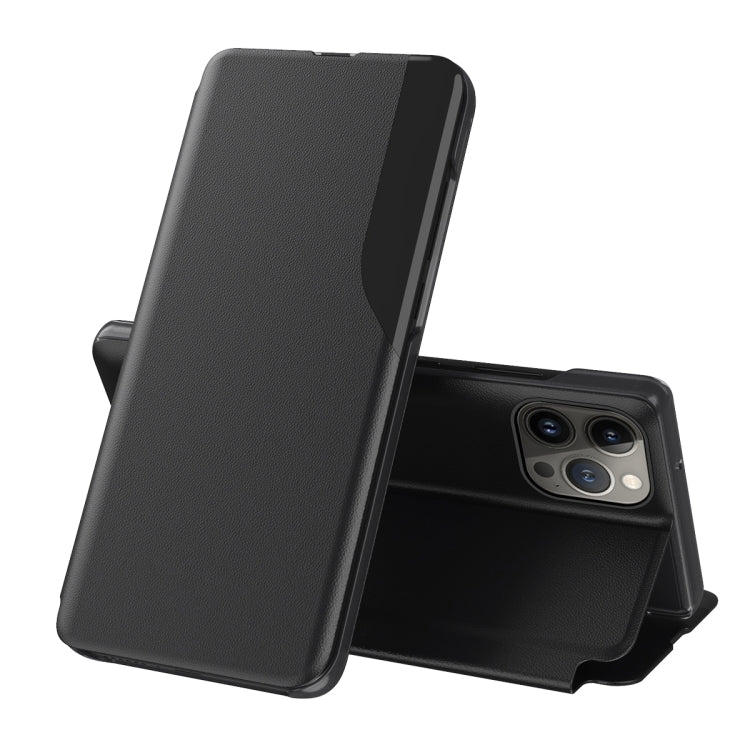 For iPhone 16 Pro Side Display Flip Leather Phone Case