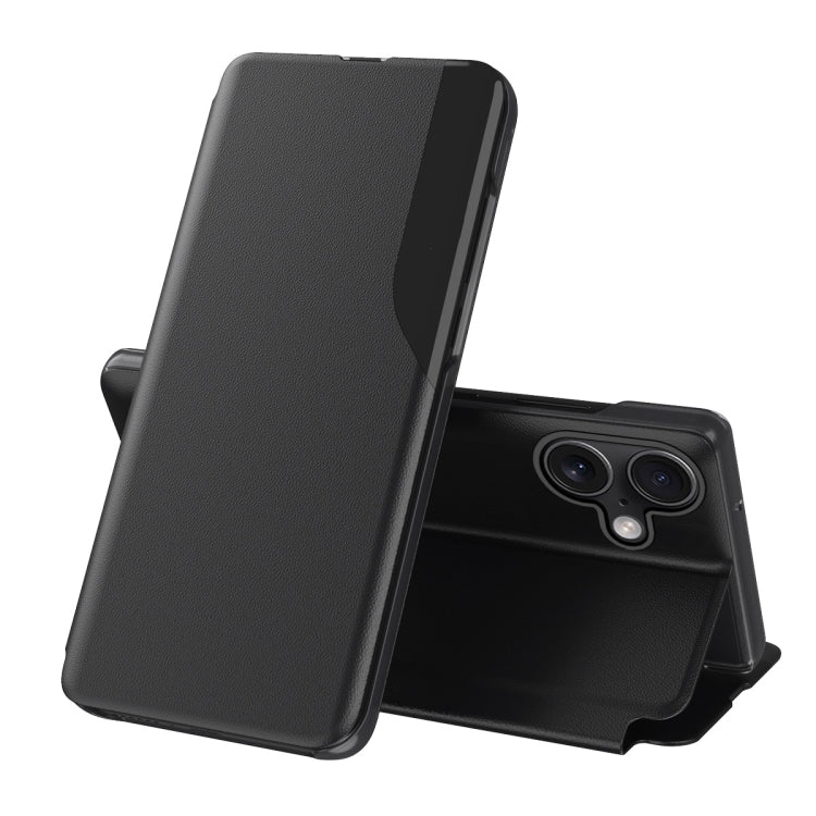 For iPhone 16 Plus Side Display Flip Leather Phone Case