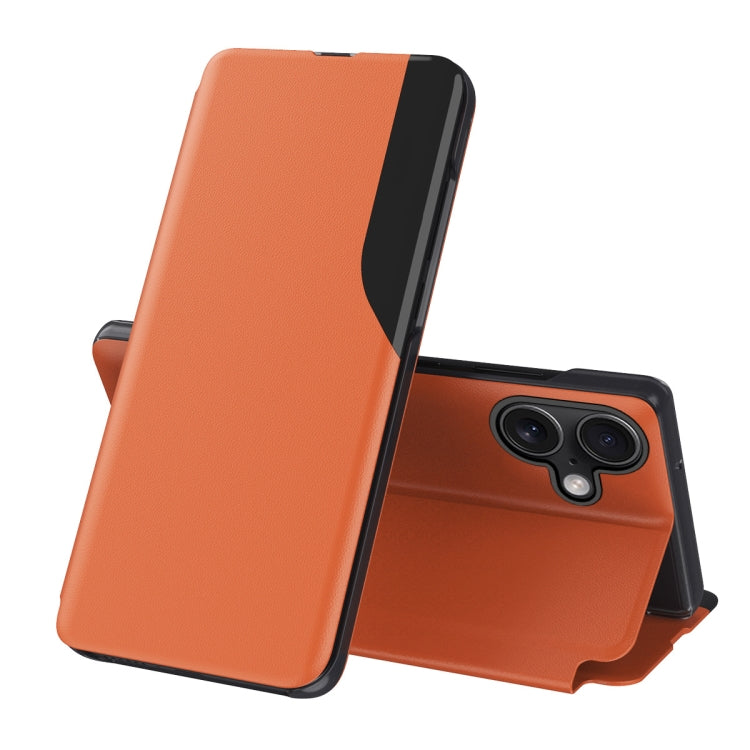 For iPhone 16 Plus Side Display Flip Leather Phone Case