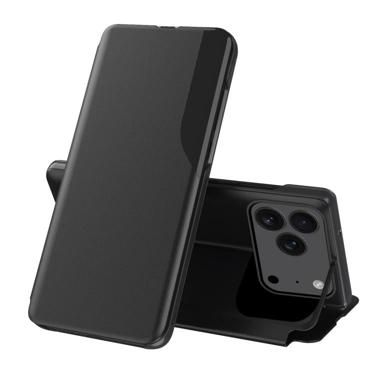 For iPhone 17 Pro Max Side Display Flip Leather Phone Case