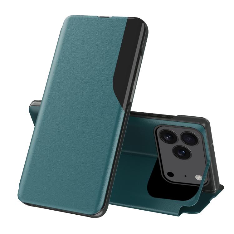 For iPhone 17 Pro Max Side Display Flip Leather Phone Case