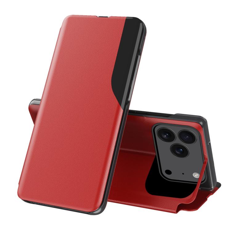 For iPhone 17 Pro Max Side Display Flip Leather Phone Case