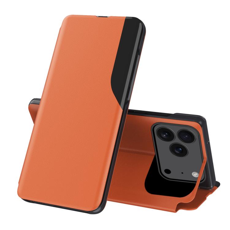 For iPhone 17 Pro Max Side Display Flip Leather Phone Case