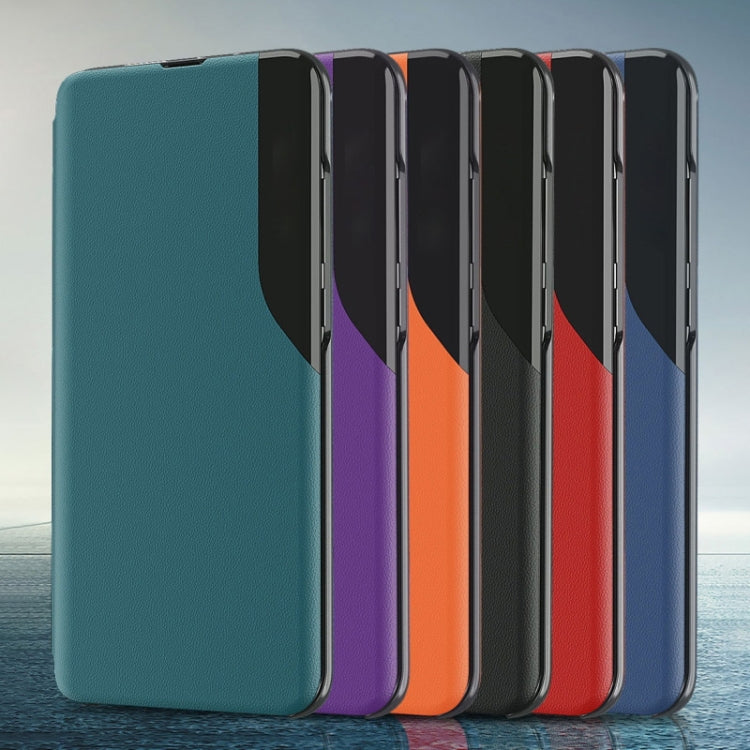 For iPhone 16 Side Display Flip Leather Phone Case