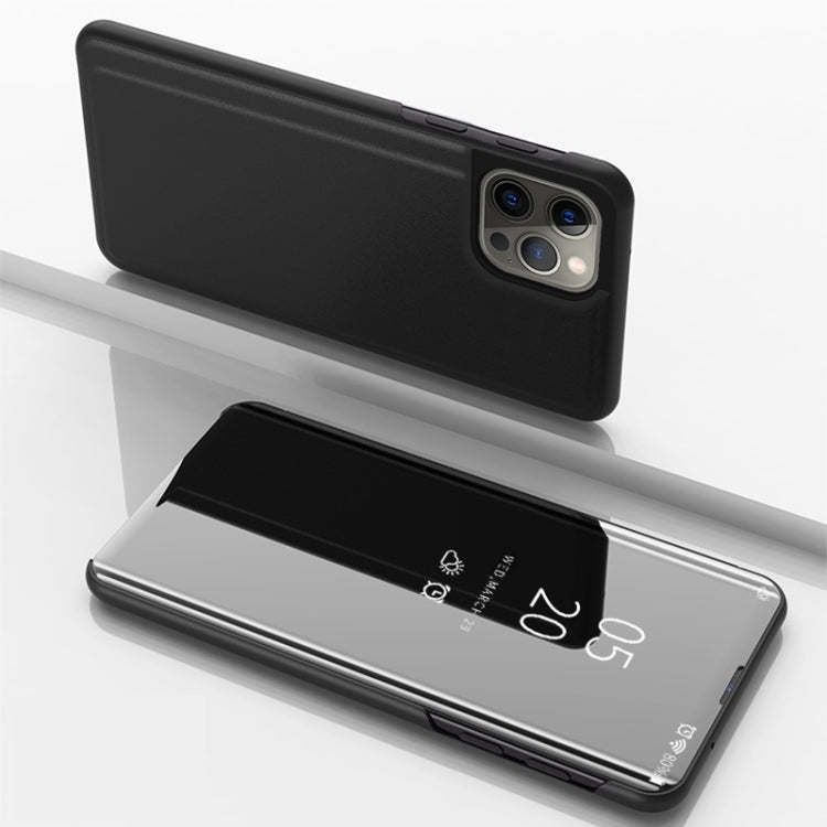For iPhone 16 Pro Plated Mirror Horizontal Flip Leather Phone Case with Holder