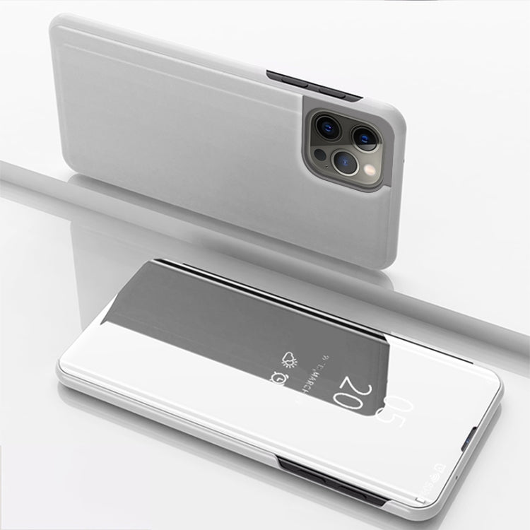 For iPhone 16 Pro Plated Mirror Horizontal Flip Leather Phone Case with Holder