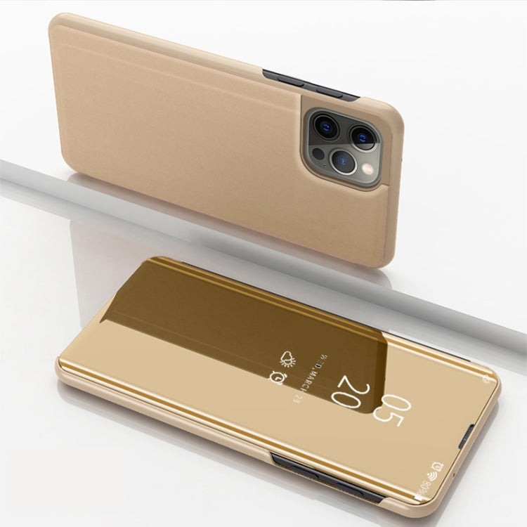 For iPhone 16 Pro Plated Mirror Horizontal Flip Leather Phone Case with Holder