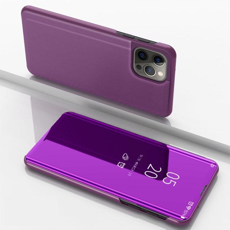 For iPhone 16 Pro Plated Mirror Horizontal Flip Leather Phone Case with Holder