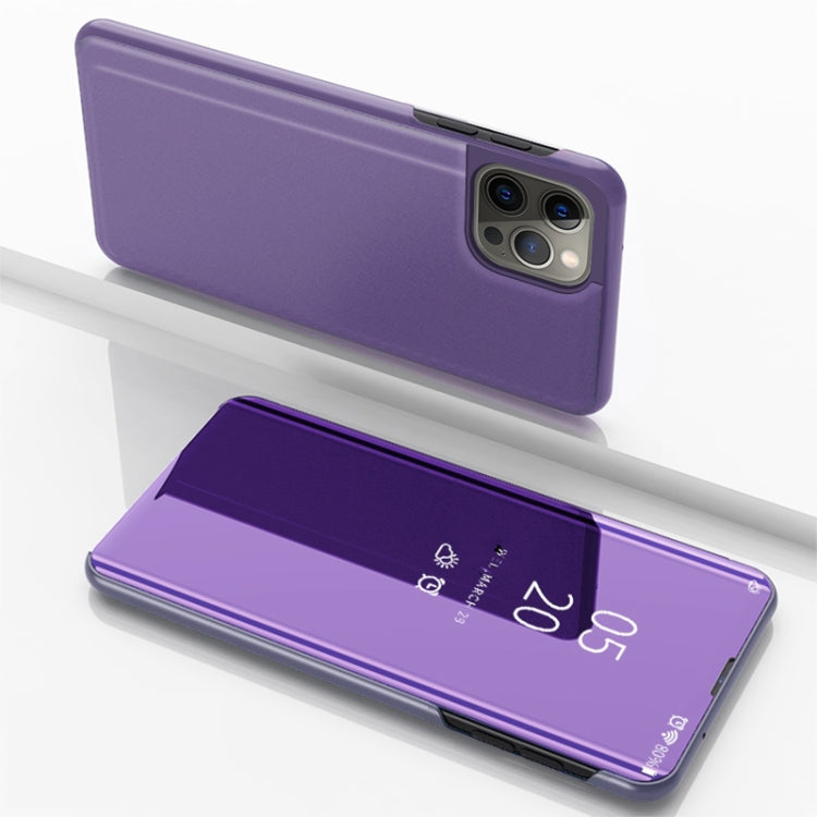 For iPhone 16 Pro Plated Mirror Horizontal Flip Leather Phone Case with Holder
