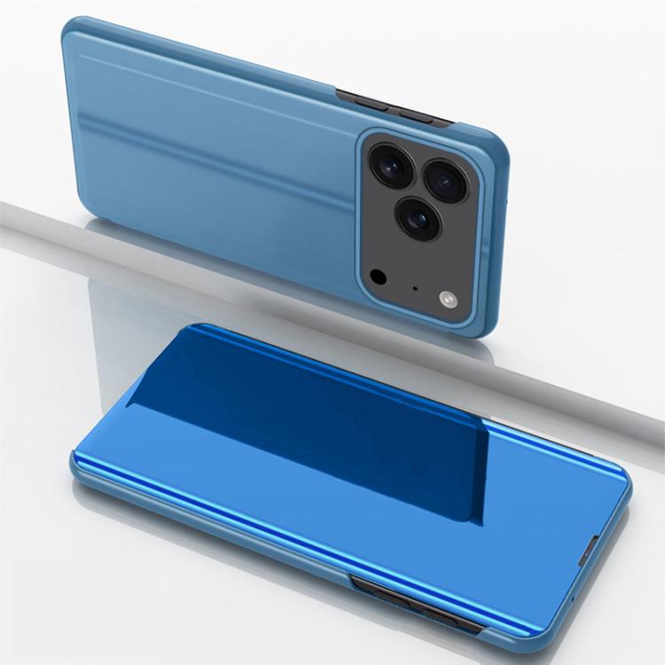 For iPhone 17 Pro Max Plated Mirror Horizontal Flip Leather Phone Case with Holder