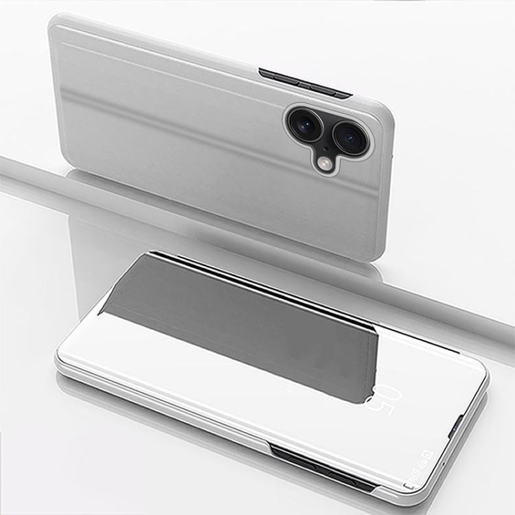 For iPhone 17 Plated Mirror Horizontal Flip Leather Phone Case with Holder