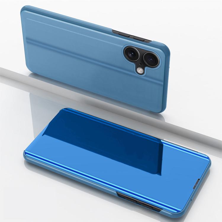 For iPhone 17 Plated Mirror Horizontal Flip Leather Phone Case with Holder