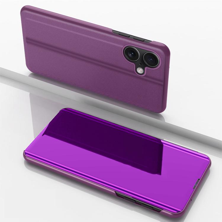 For iPhone 17 Plated Mirror Horizontal Flip Leather Phone Case with Holder