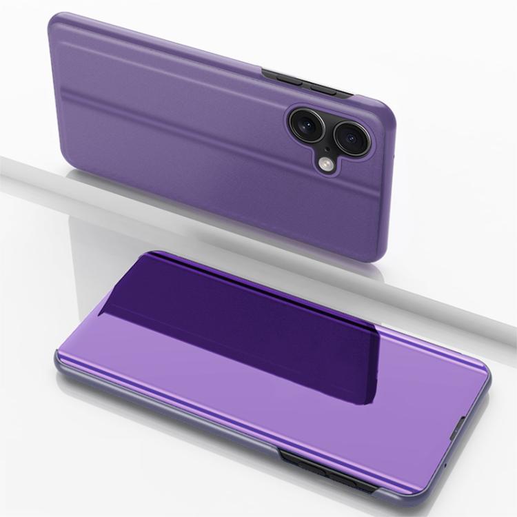 For iPhone 17 Plated Mirror Horizontal Flip Leather Phone Case with Holder