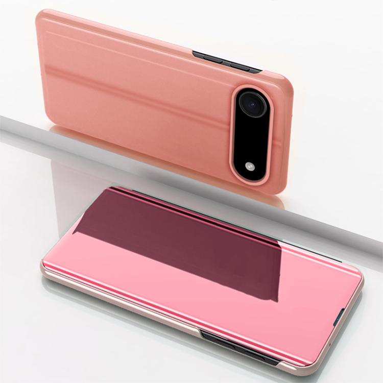 For iPhone Air Plated Mirror Horizontal Flip Leather Phone Case with Holder