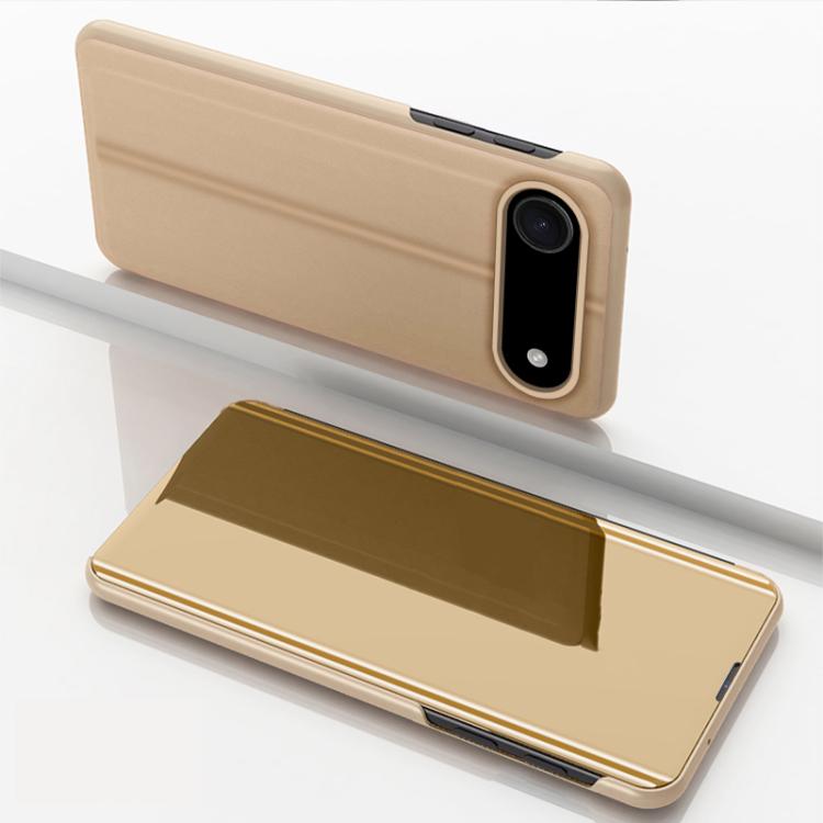 For iPhone Air Plated Mirror Horizontal Flip Leather Phone Case with Holder