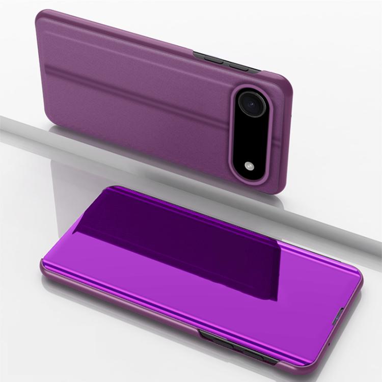 For iPhone Air Plated Mirror Horizontal Flip Leather Phone Case with Holder