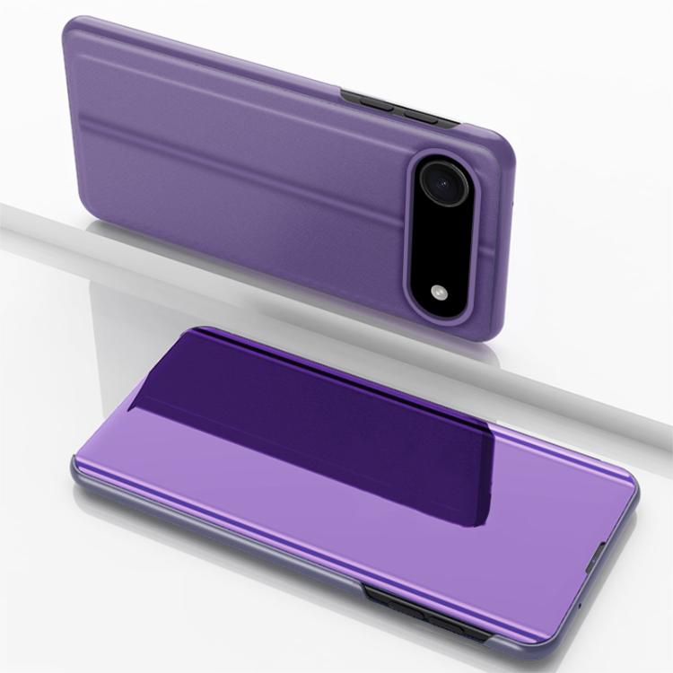 For iPhone Air Plated Mirror Horizontal Flip Leather Phone Case with Holder
