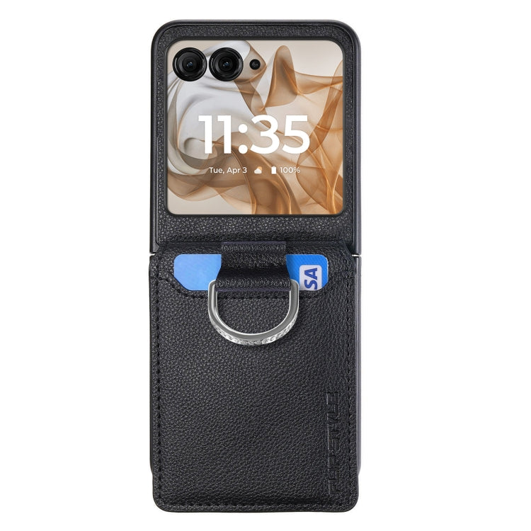 For Motorola Razr 50 Ultra Litchi Texture Leather Ring Wallet Phone Case