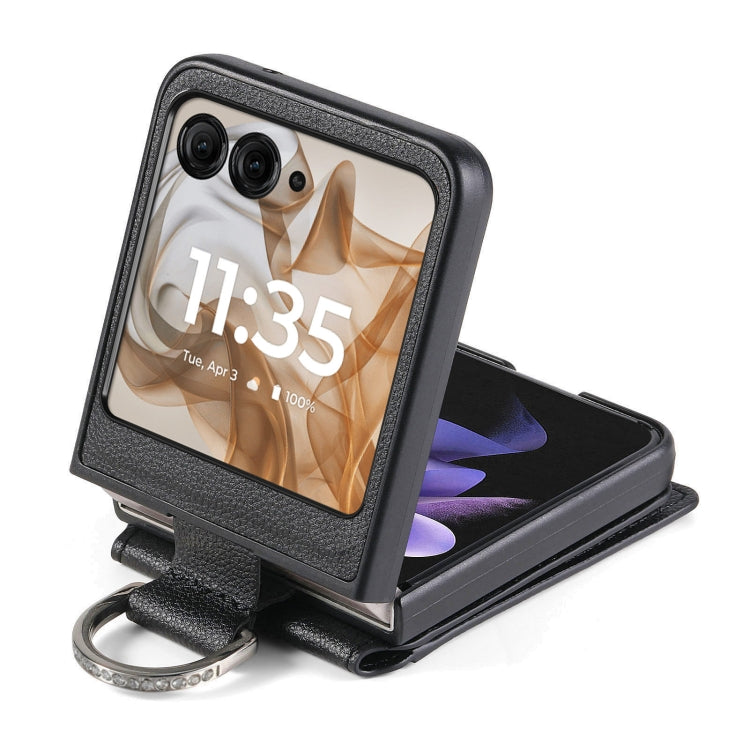 For Motorola Razr 50 Ultra Litchi Texture Leather Ring Wallet Phone Case