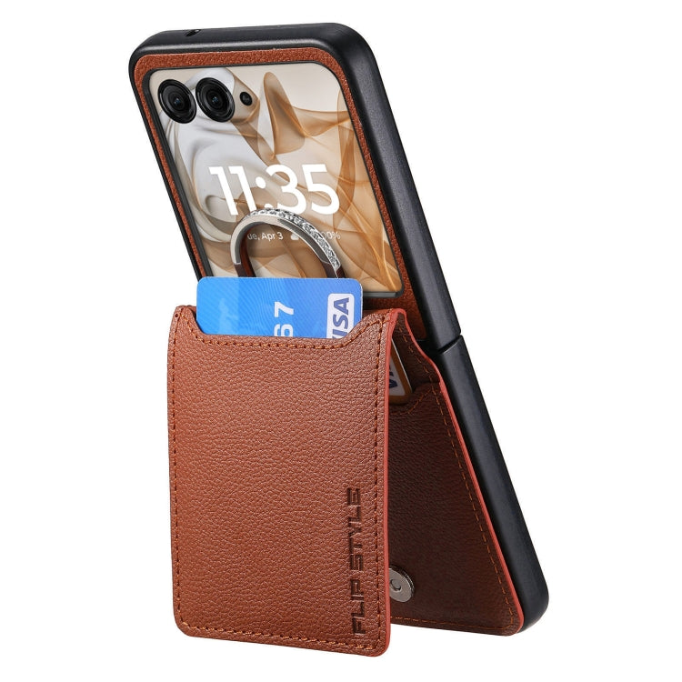 For Motorola Razr 50 Ultra Litchi Texture Leather Ring Wallet Phone Case